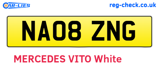 NA08ZNG are the vehicle registration plates.