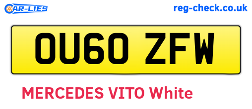 OU60ZFW are the vehicle registration plates.