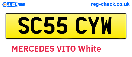 SC55CYW are the vehicle registration plates.