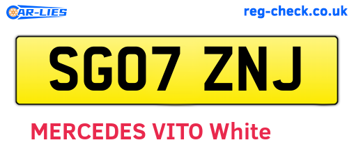 SG07ZNJ are the vehicle registration plates.