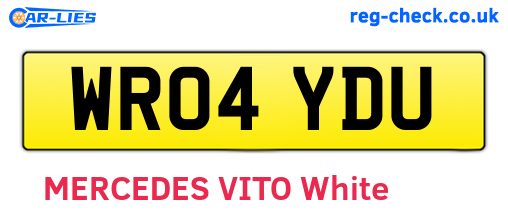 WR04YDU are the vehicle registration plates.