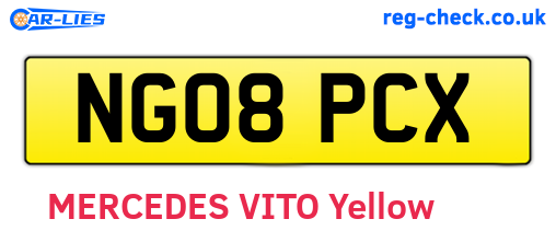 NG08PCX are the vehicle registration plates.
