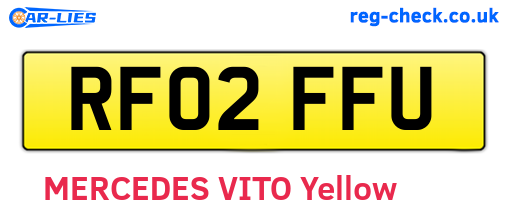 RF02FFU are the vehicle registration plates.