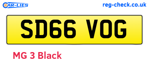 SD66VOG are the vehicle registration plates.