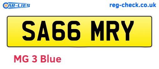 SA66MRY are the vehicle registration plates.