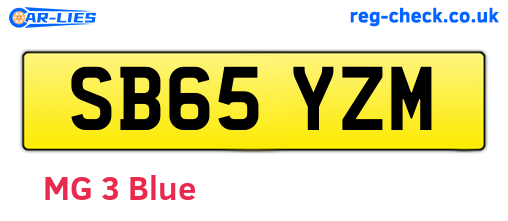 SB65YZM are the vehicle registration plates.