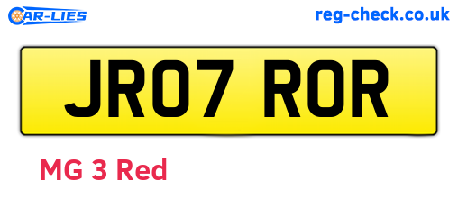 JR07ROR are the vehicle registration plates.