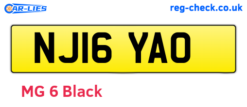 NJ16YAO are the vehicle registration plates.