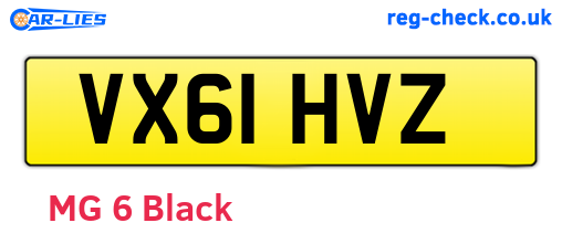VX61HVZ are the vehicle registration plates.