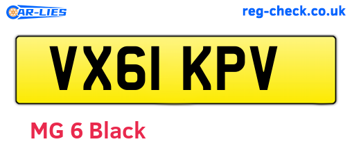 VX61KPV are the vehicle registration plates.