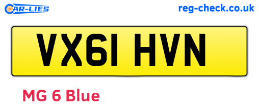 VX61HVN are the vehicle registration plates.