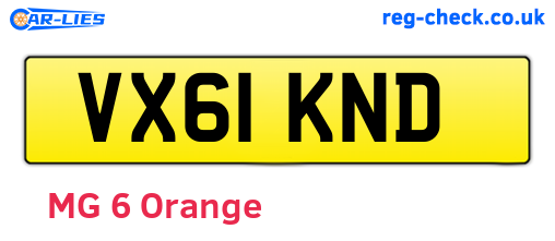 VX61KND are the vehicle registration plates.
