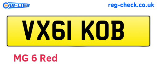 VX61KOB are the vehicle registration plates.