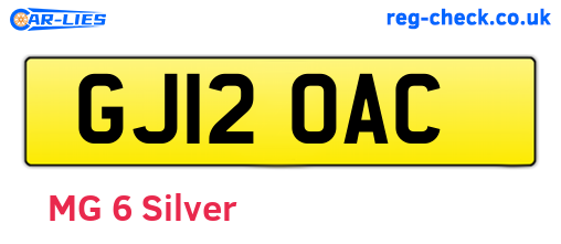 GJ12OAC are the vehicle registration plates.