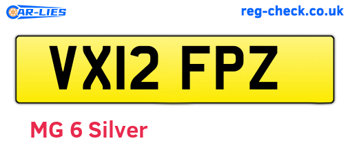 VX12FPZ are the vehicle registration plates.