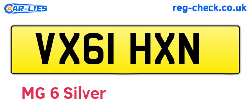 VX61HXN are the vehicle registration plates.
