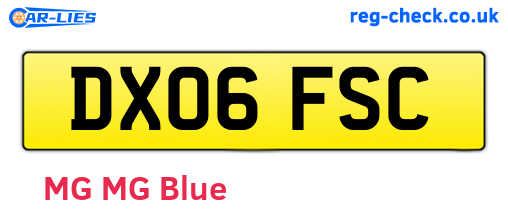 DX06FSC are the vehicle registration plates.
