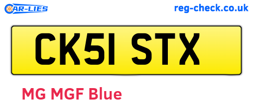CK51STX are the vehicle registration plates.