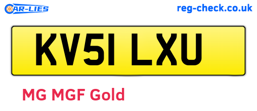 KV51LXU are the vehicle registration plates.