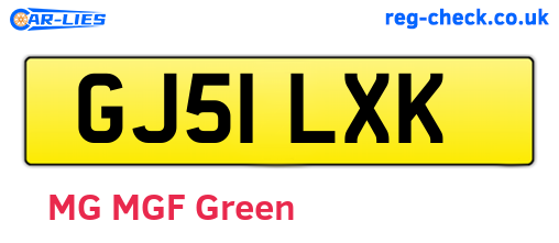 GJ51LXK are the vehicle registration plates.