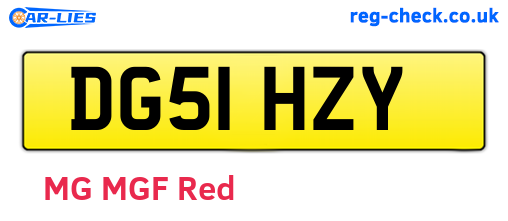 DG51HZY are the vehicle registration plates.