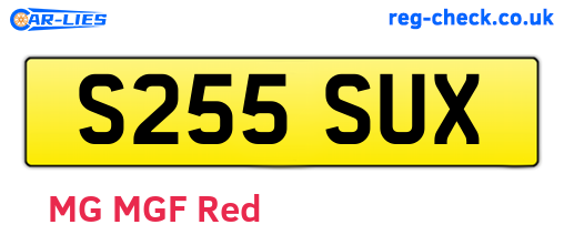 S255SUX are the vehicle registration plates.
