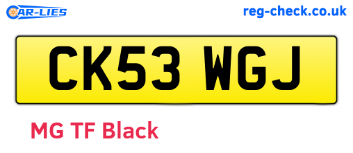 CK53WGJ are the vehicle registration plates.
