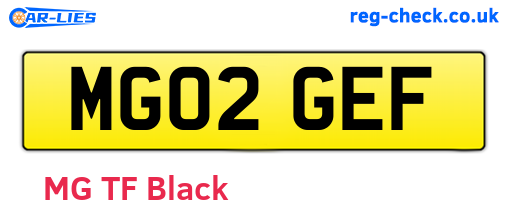 MG02GEF are the vehicle registration plates.