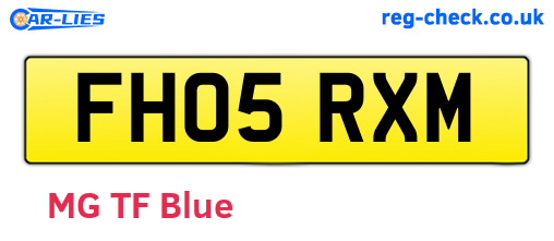 FH05RXM are the vehicle registration plates.