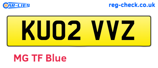 KU02VVZ are the vehicle registration plates.