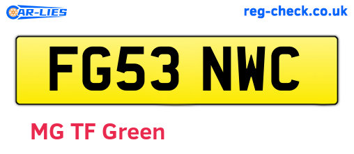FG53NWC are the vehicle registration plates.