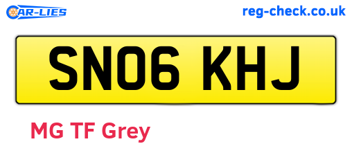SN06KHJ are the vehicle registration plates.