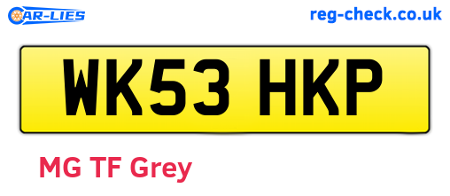 WK53HKP are the vehicle registration plates.