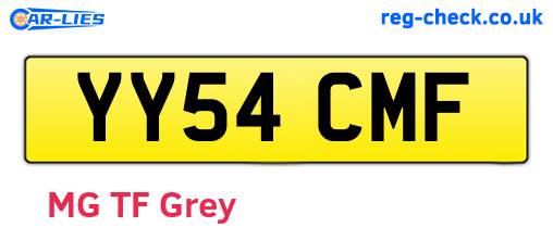 YY54CMF are the vehicle registration plates.