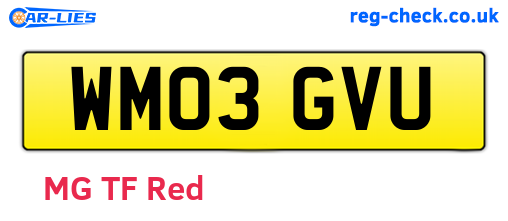 WM03GVU are the vehicle registration plates.