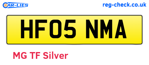 HF05NMA are the vehicle registration plates.
