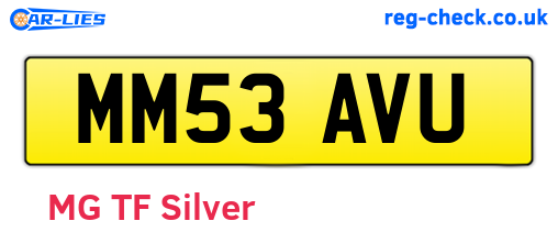 MM53AVU are the vehicle registration plates.