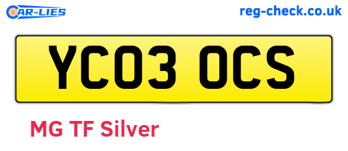 YC03OCS are the vehicle registration plates.