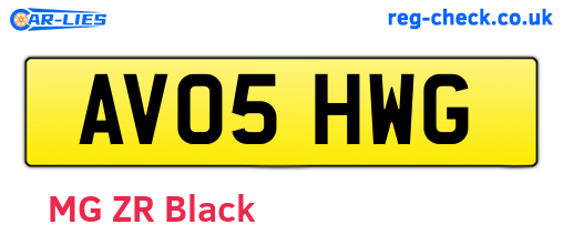 AV05HWG are the vehicle registration plates.