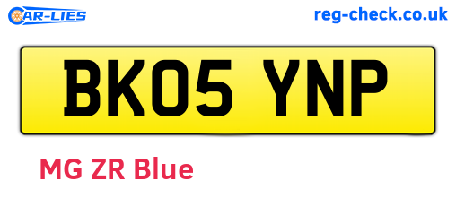 BK05YNP are the vehicle registration plates.