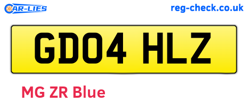 GD04HLZ are the vehicle registration plates.