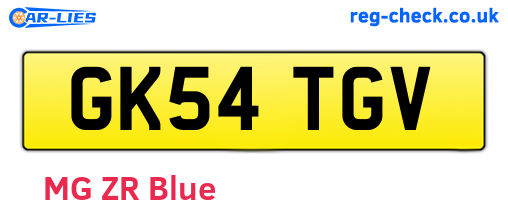 GK54TGV are the vehicle registration plates.