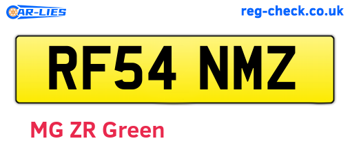 RF54NMZ are the vehicle registration plates.
