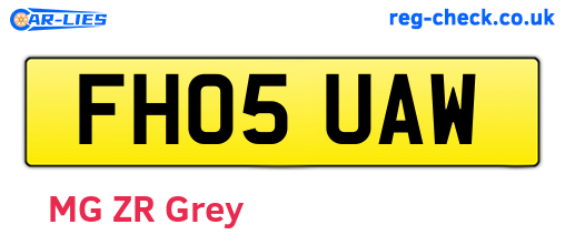FH05UAW are the vehicle registration plates.