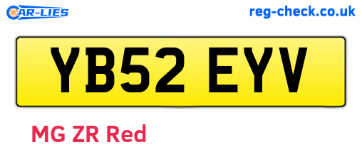 YB52EYV are the vehicle registration plates.