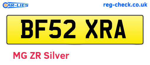 BF52XRA are the vehicle registration plates.