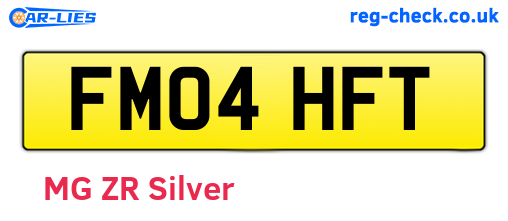 FM04HFT are the vehicle registration plates.