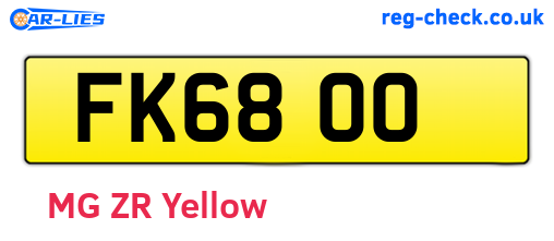 FK6800 are the vehicle registration plates.