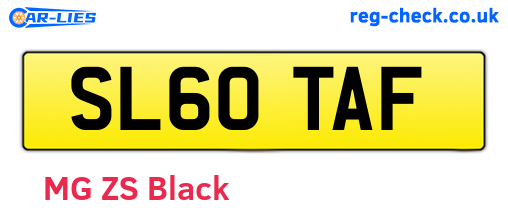 SL60TAF are the vehicle registration plates.
