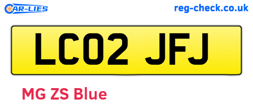 LC02JFJ are the vehicle registration plates.
